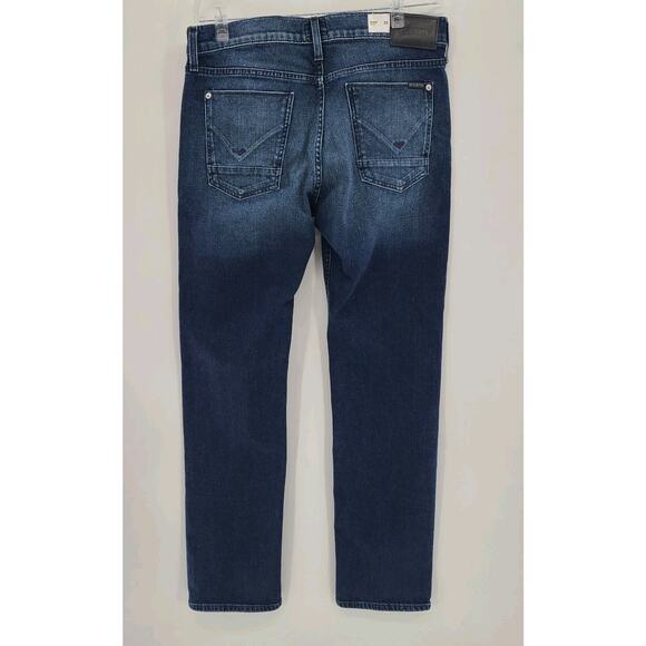 Hudson Jeans Mens 33 X 33 Blue Byron Straight Leg Mid Rise Zip Fly Stretch - Picture 8 of 13